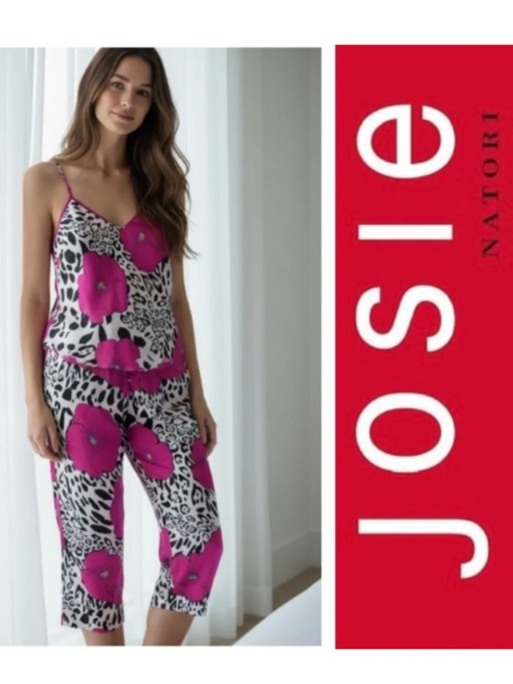 Josie Natori Silky Floral Pajama Set
